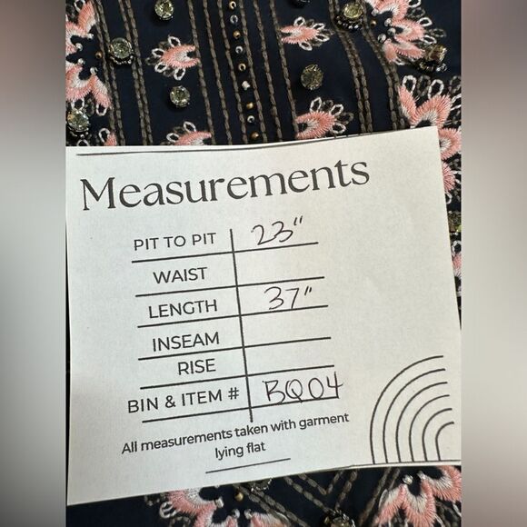 Chico’s Navy Embellished Midi Dress Size 2 12/14 - Picture 10 of 10